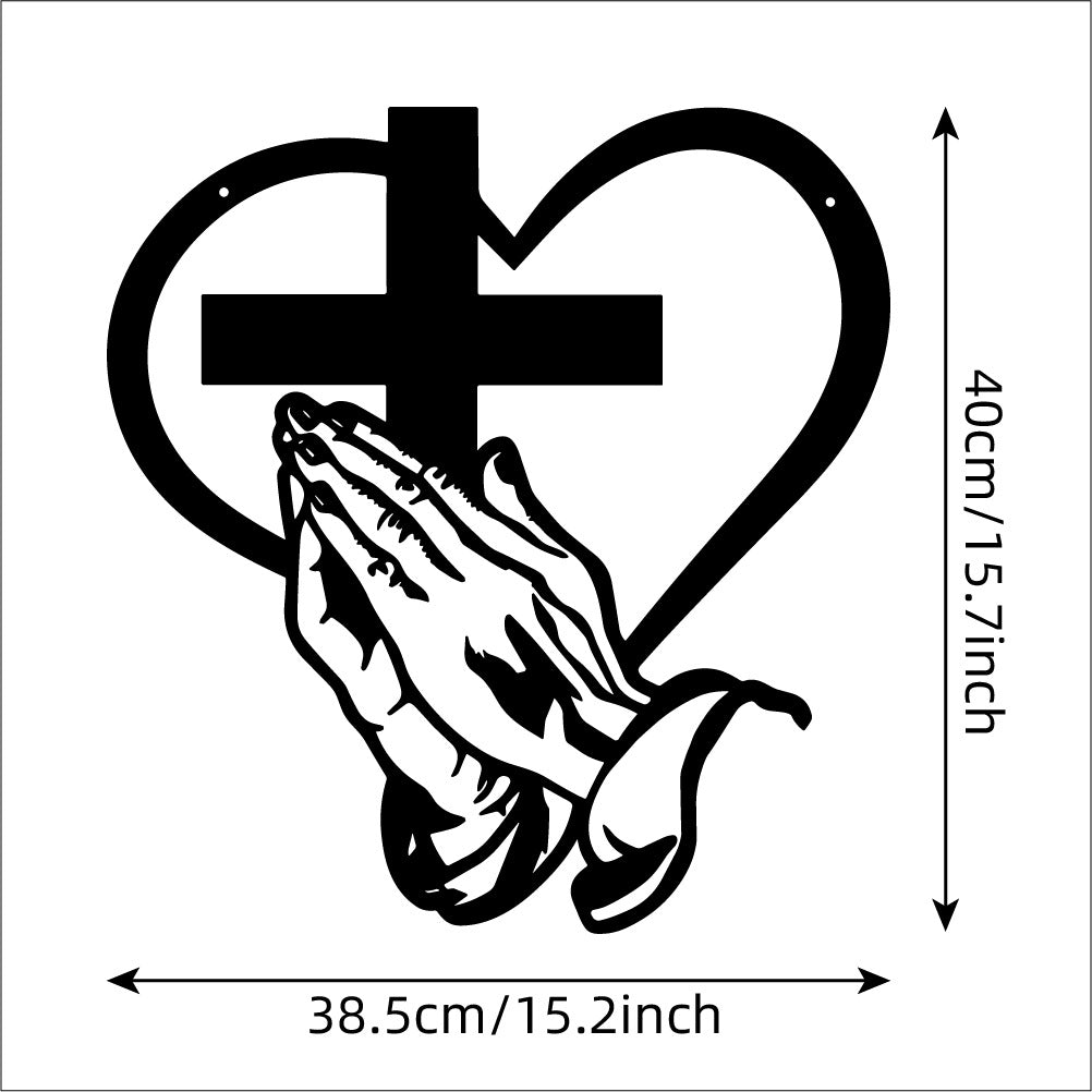 SpiritualDecor - Elegant Hjem Hengende Kors Hjerte Åndelig Dekorasjon